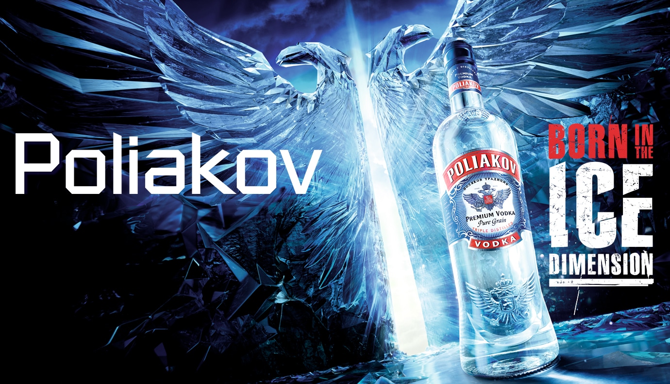 Vodka pure grain triple distilled POLIAKOV : la bouteille de 150cL
